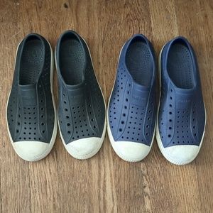 Native Jefferson shoes two pairs black and navy